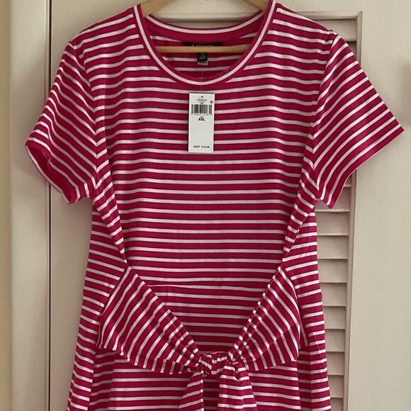 NWT RALPH LAUREN STRIPED TIE-FRONT JERSEY WOMAN DRESS NEW WITH TAG SIZE US XXL - Picture 5 of 12